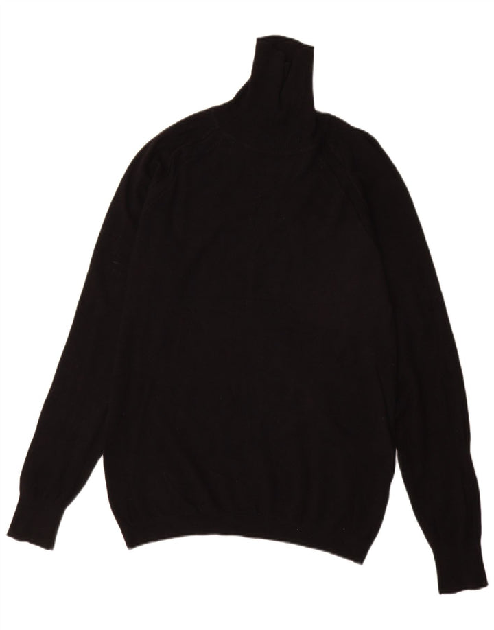Zara Mens Roll Neck Jumper Sweater Medium Black