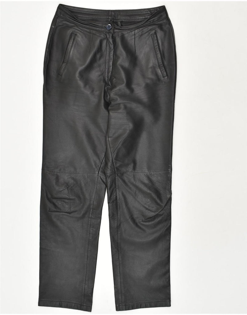 VINTAGE Womens Leather Trousers EU 38 Medium W28 L29 Black Leather | Vintage Vintage | Thrift | Second-Hand Vintage | Used Clothing | Messina Hembry 