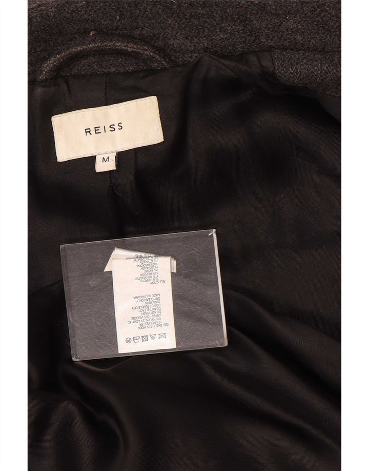 Reiss Mens Overcoat UK 38 Medium Grey Wool