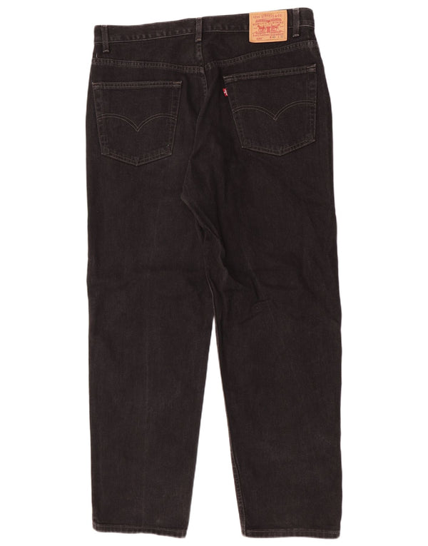 Levi's Mens 550 Relaxed Fit Straight Jeans W40 L32 Black Cotton
