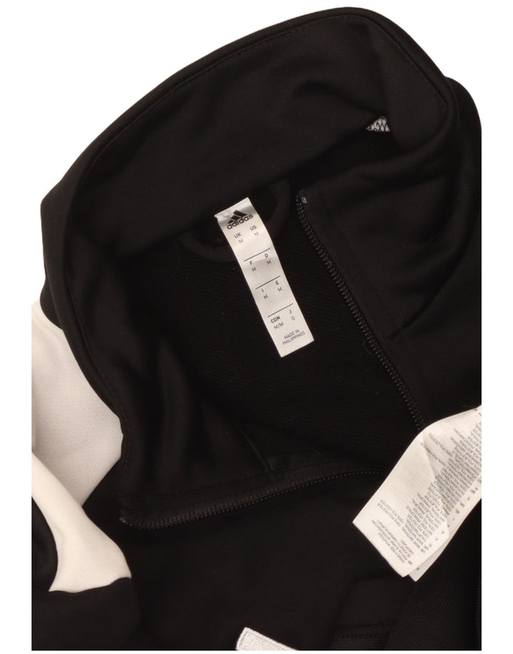 Adidas Mens Tracksuit Top Jacket Medium Black Colourblock Polyester