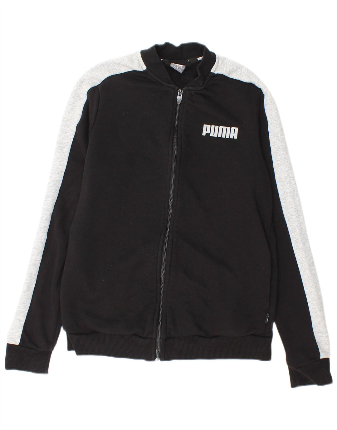 Puma Womens Graphic Tracksuit Top Jacket UK 14 Medium Black Colourblock
