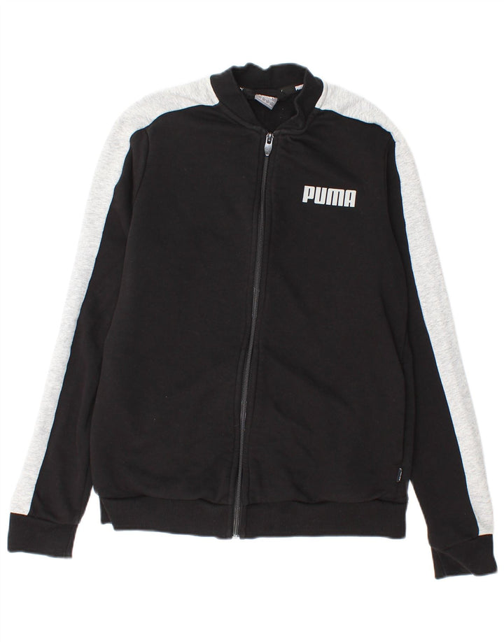 Puma Womens Graphic Tracksuit Top Jacket UK 14 Medium Black Colourblock