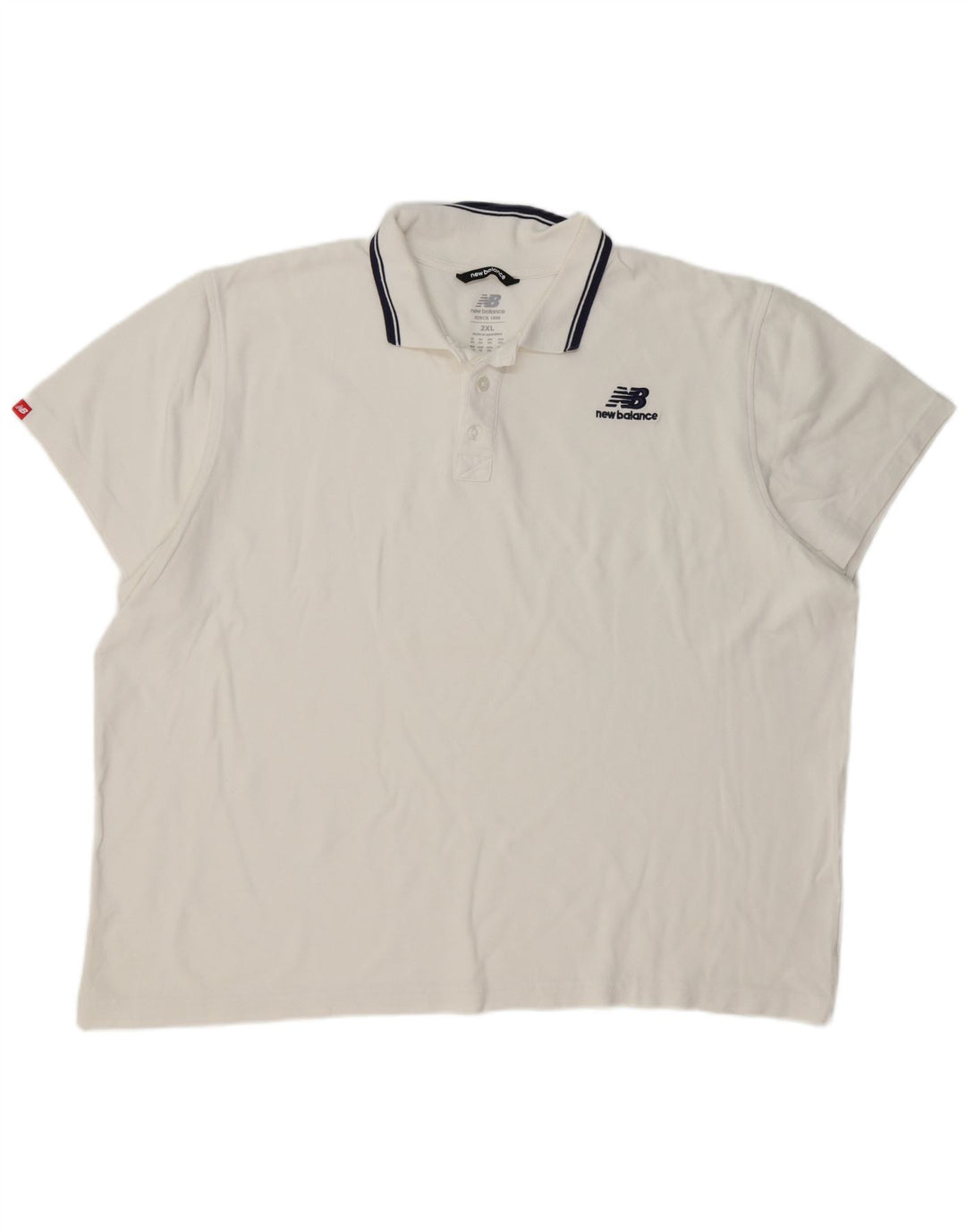 NEW BALANCE Mens Polo Shirt 2XL White