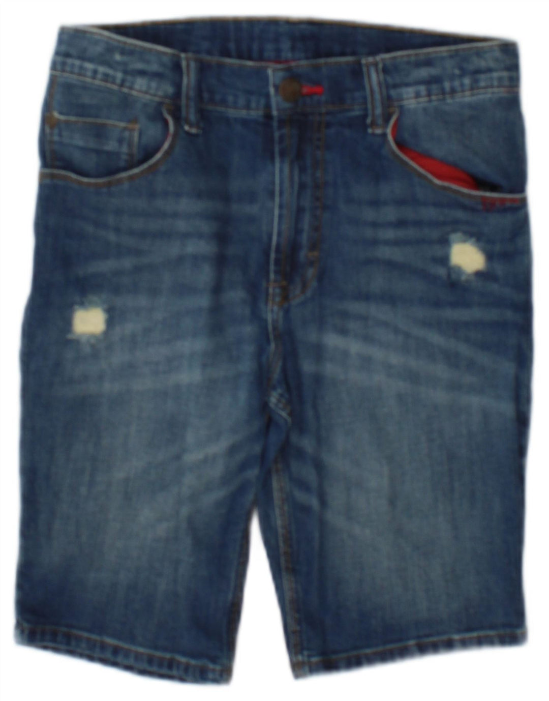 Wrangler Boys Distressed Denim Shorts 11-12 Years W26 Blue Cotton