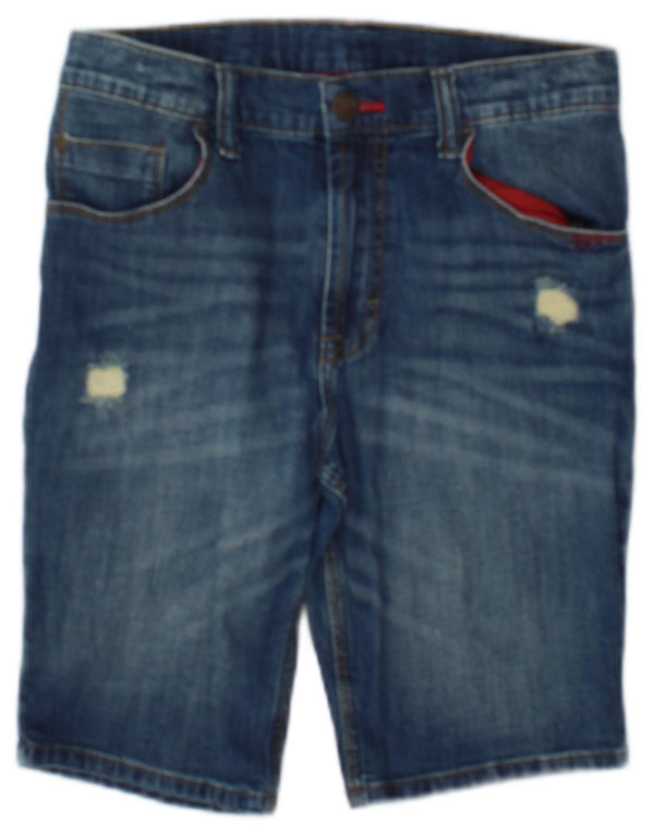 Wrangler Boys Distressed Denim Shorts 11-12 Years W26 Blue Cotton