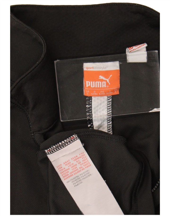 Puma Mens Zip Neck Pullover Tracksuit Top Large Black Polyester