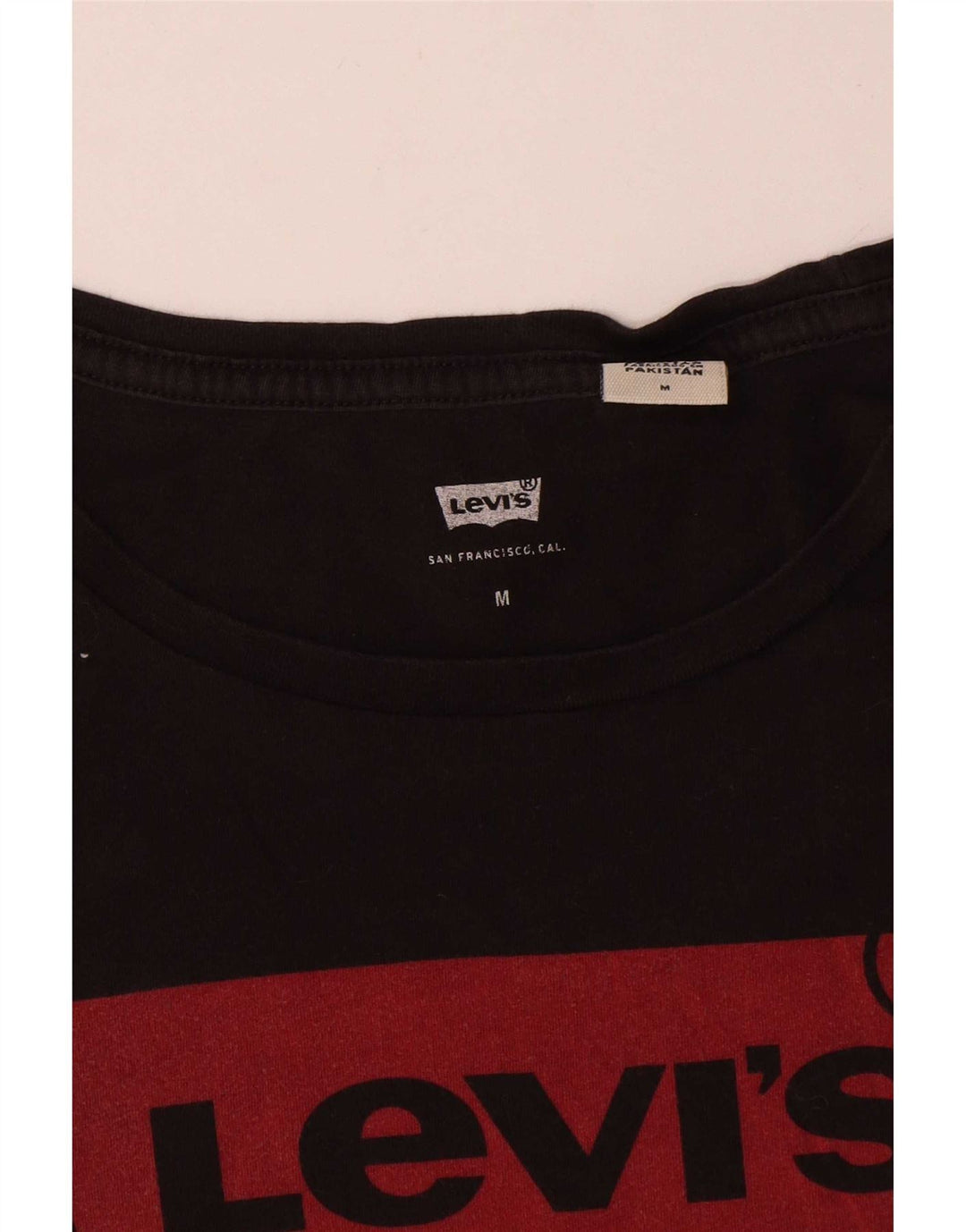 Levi's Womens Graphic T-Shirt Top UK 12 Medium Black Cotton