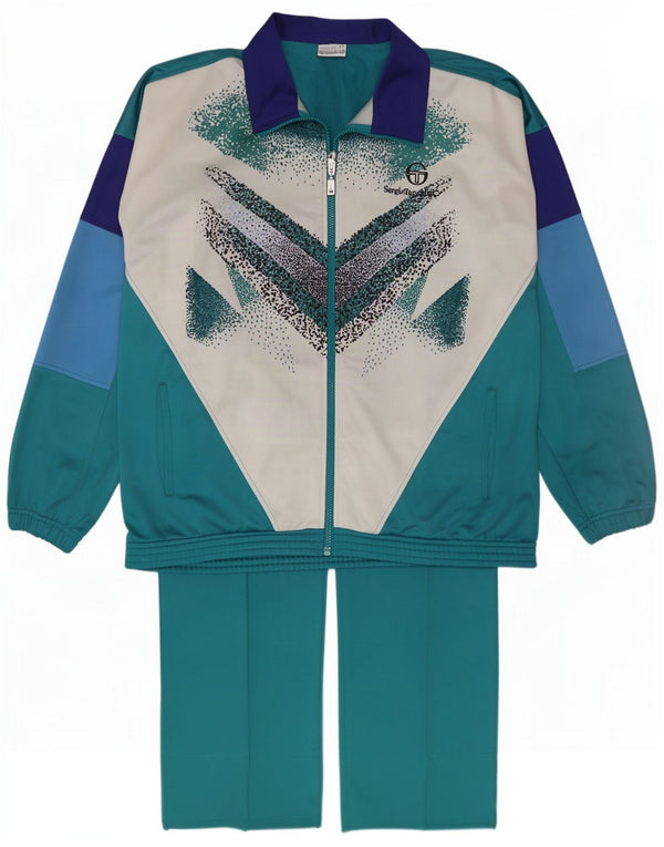 Sergio Tacchini Mens Full Tracksuit IT 48 Medium W30 L29 Blue Colourblock
