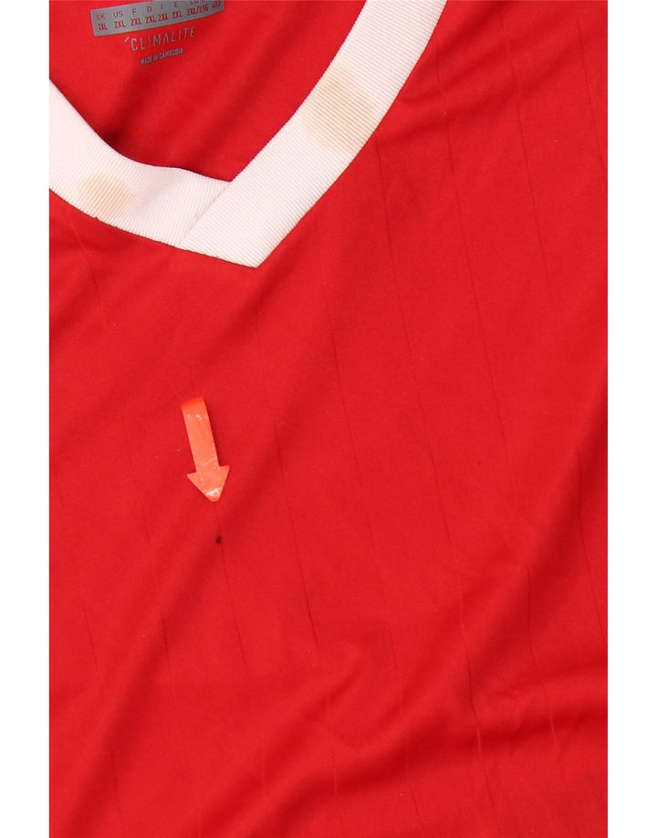 Adidas Mens Climalite Top Long Sleeve 2XL Red Polyester