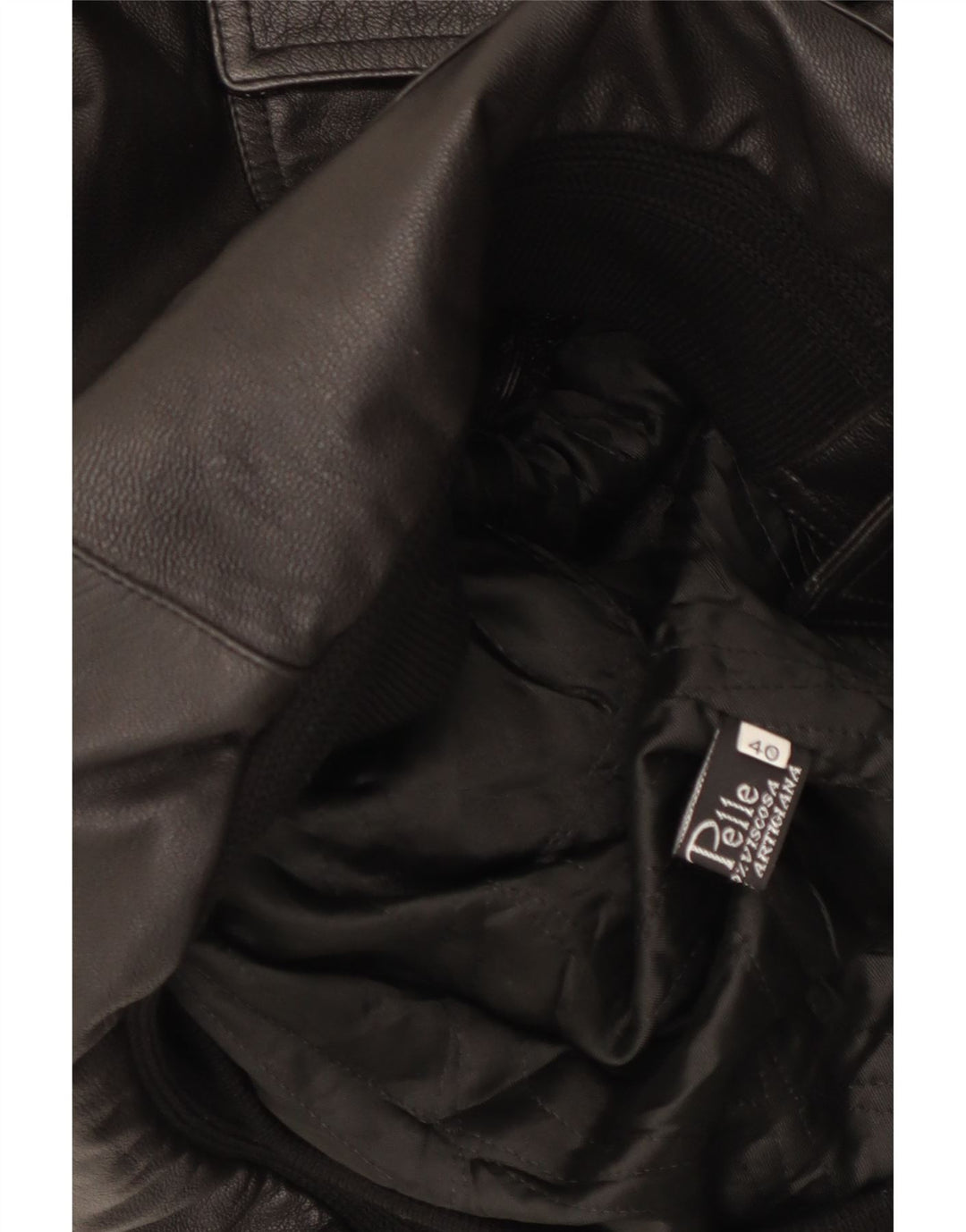 Vintage Womens Loose Fit Leather Jacket IT 40 Small Black Leather