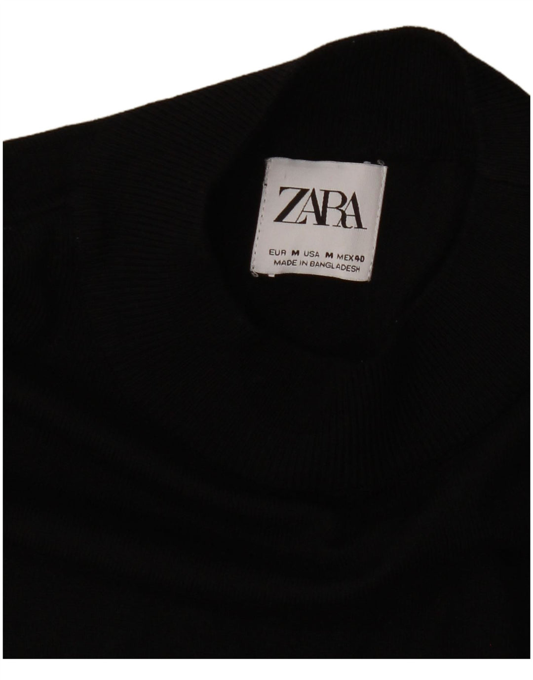 ZARA Mens Crew Neck Jumper Sweater Medium Black