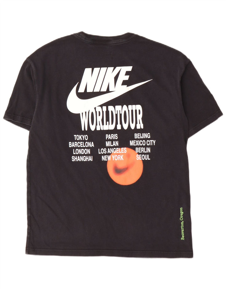Nike Mens Graphic T-Shirt Top Medium Black Cotton