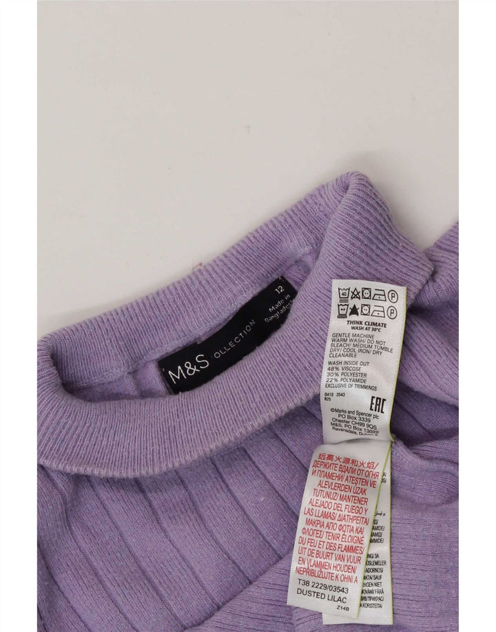 Marks & Spencer Womens Turtle Neck Jumper Sweater UK 12 Medium Purple