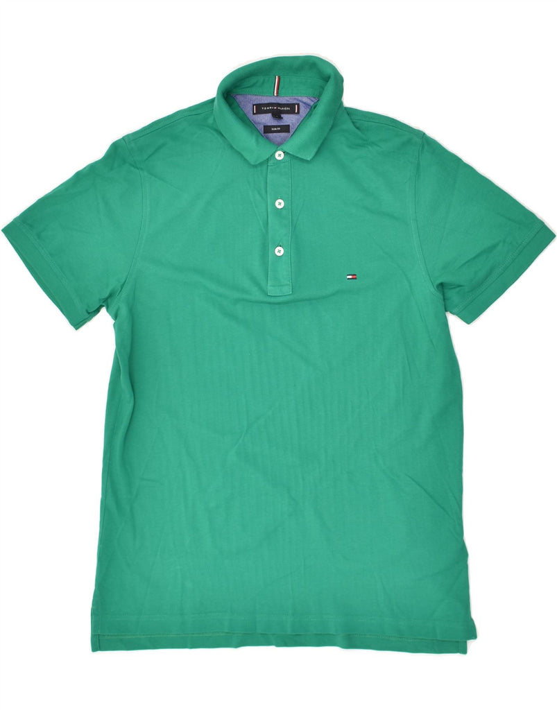 TOMMY HILFIGER Mens Slim Fit Polo Shirt Medium Green Cotton | Vintage Tommy Hilfiger | Thrift | Second-Hand Tommy Hilfiger | Used Clothing | Messina Hembry 