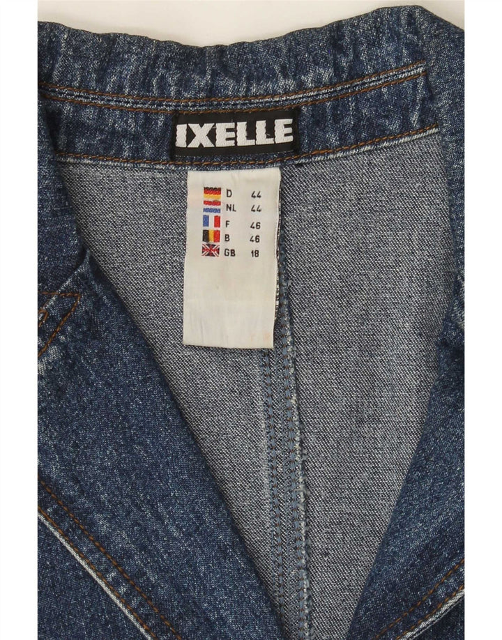 Vintage Womens Denim Coat UK 18 XL Blue Cotton