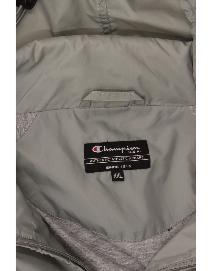 Champion Mens Hooded Rain Jacket UK 44 2XL Grey