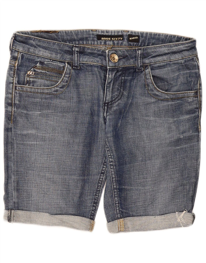 Miss Sixty Womens Marvel Denim Shorts W30 Medium Blue Cotton