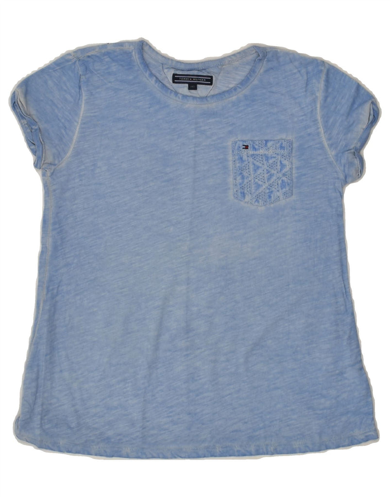 TOMMY HILFIGER Girls T-Shirt Top 9-10 Years Blue Cotton | Vintage Tommy Hilfiger | Thrift | Second-Hand Tommy Hilfiger | Used Clothing | Messina Hembry 