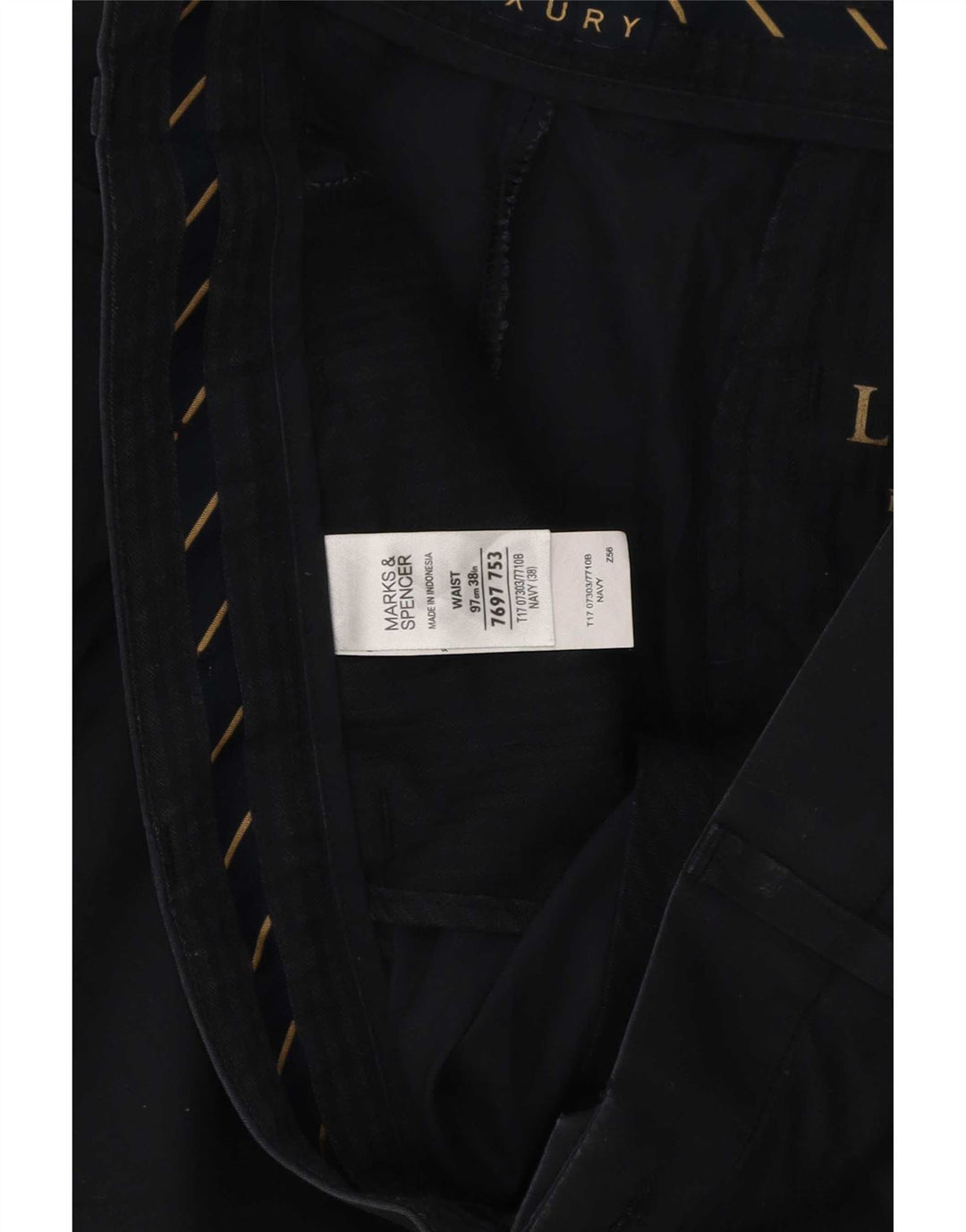 Marks & Spencer Mens Chino Shorts W38 XL Navy Blue Cotton