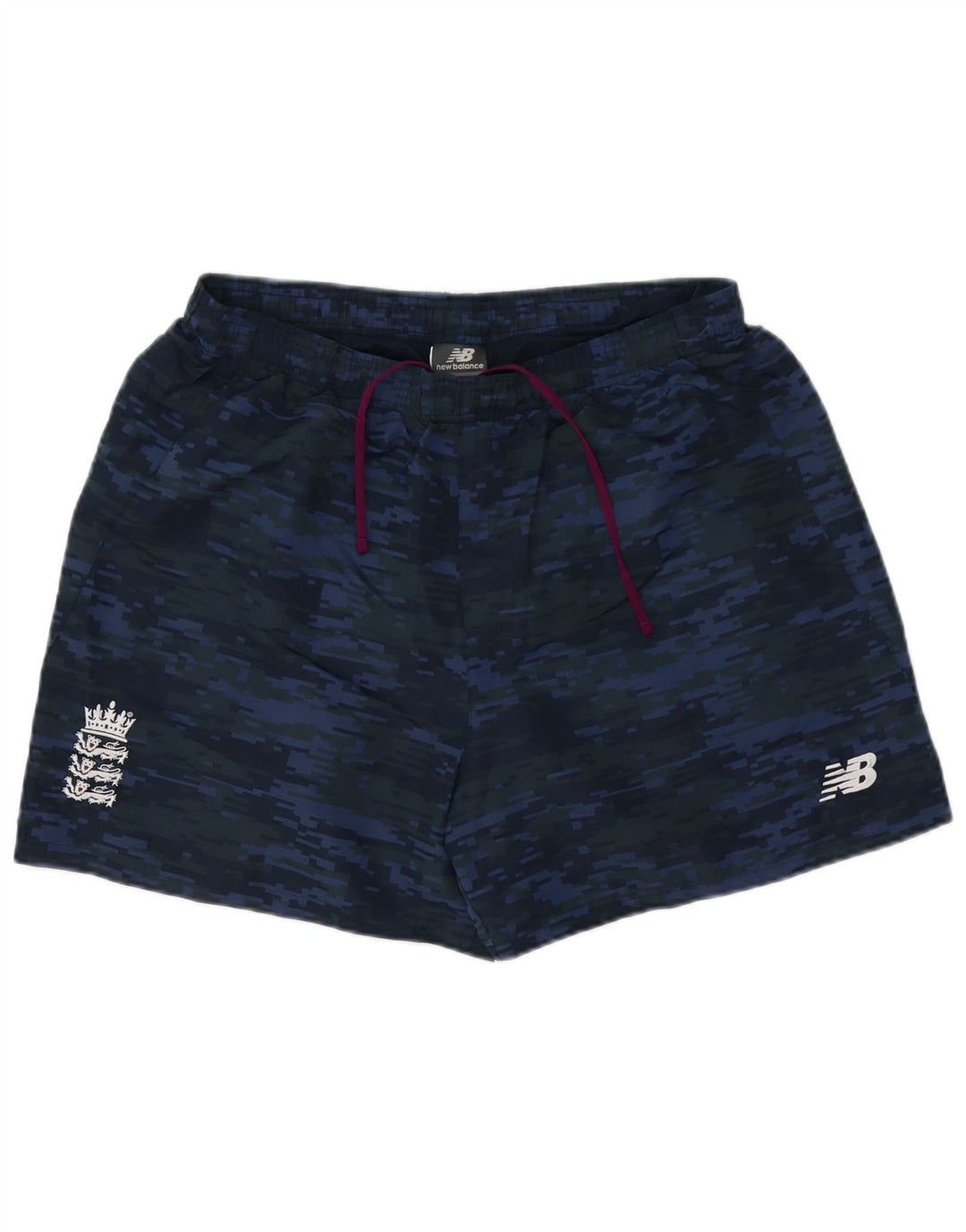 New Balance Mens Swimming Shorts Large Navy Blue Camouflage Polyester