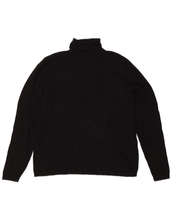 Marks & Spencer Womens Roll Neck Jumper Sweater UK 16 Large  Black Viscose