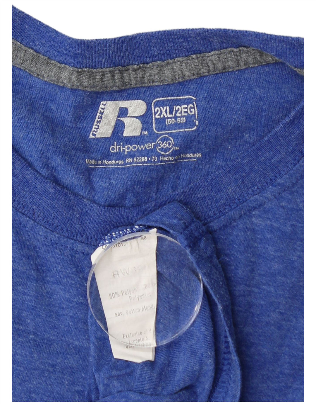 RUSSELL ATHLETIC Mens Dri-Power T-Shirt Top UK 50/52 2XL Blue Polyester