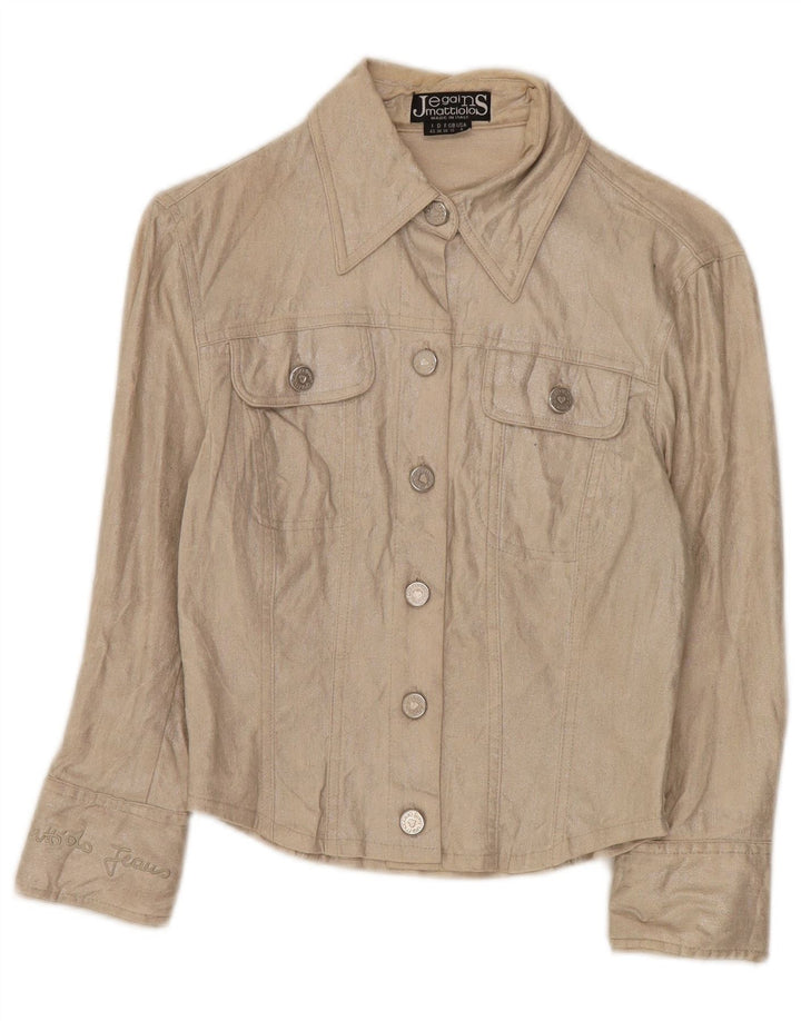 Jegains Mattiolo Womens Bomber Jacket UK 12 Medium  Beige Linen