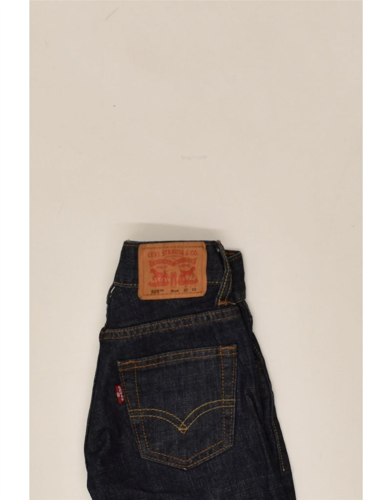 LEVI'S Boys 505 Straight Jeans 7-8 Years W22 L22  Navy Blue Cotton | Vintage Levi's | Thrift | Second-Hand Levi's | Used Clothing | Messina Hembry 