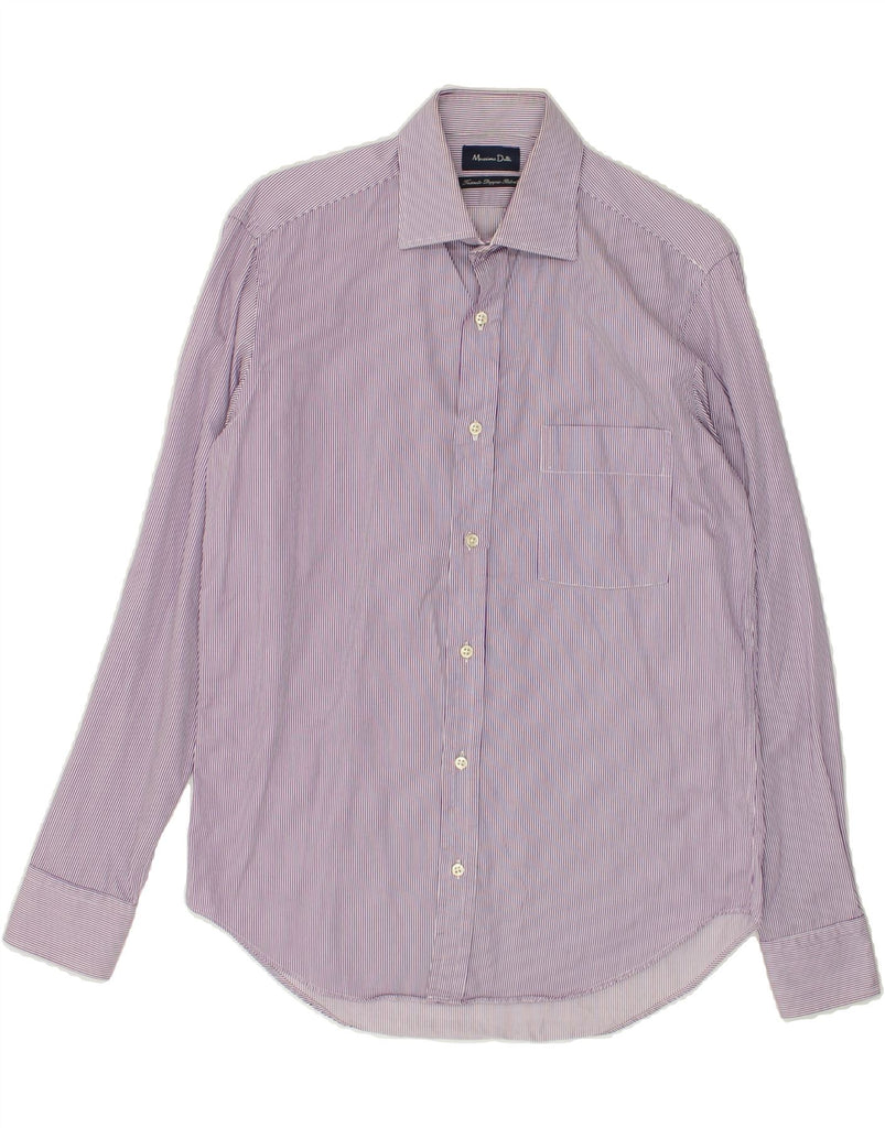 MASSIMO DUTTI Mens Shirt Size 15 1/2 39 Medium Purple Striped Cotton | Vintage Massimo Dutti | Thrift | Second-Hand Massimo Dutti | Used Clothing | Messina Hembry 