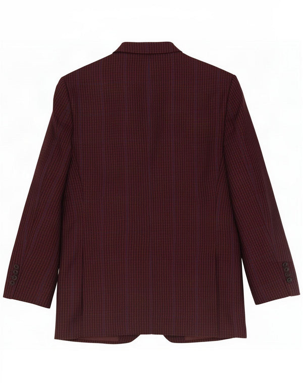 Douglas Mens 2 Button Blazer Jacket UK 38 Medium Burgundy Houndstooth