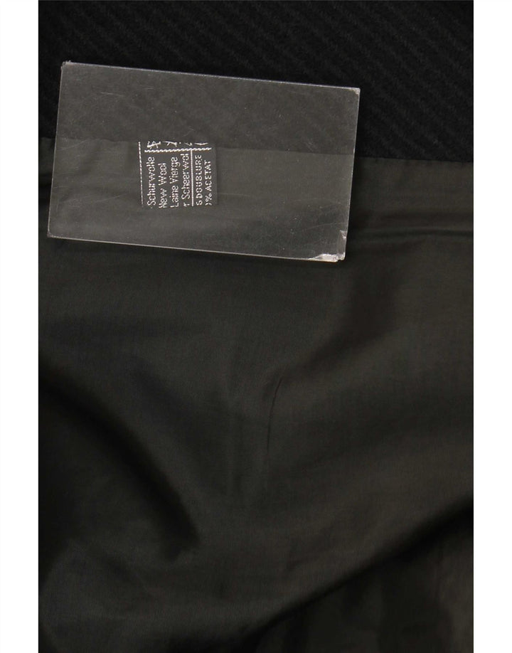 Vintage Womens Overcoat UK 12 Medium Black Colourblock New Wool