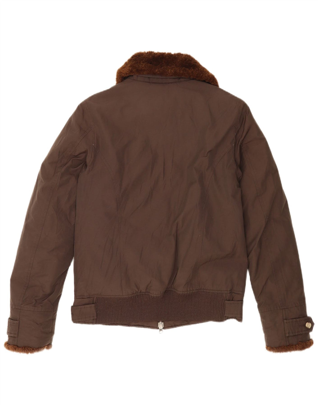 Woolrich Womens Padded Jacket UK 16 Large Brown Cotton