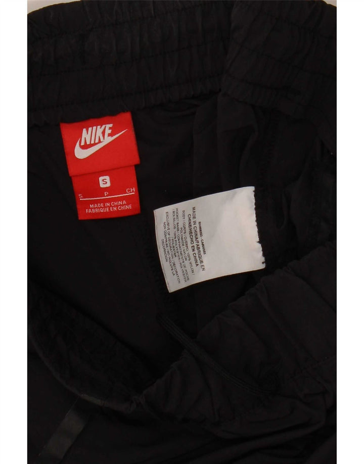 Nike Womens Crop Tracksuit Trousers UK 10 Small Black Nylon