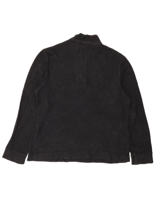 Calvin Klein Mens Zip Neck Jumper Sweater Medium Black Cotton