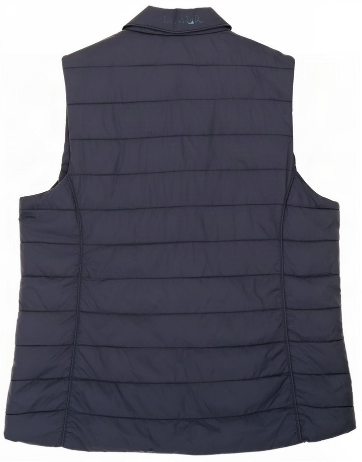 Weird Fish Womens Padded Gilet UK 16 Large Navy Blue Nylon