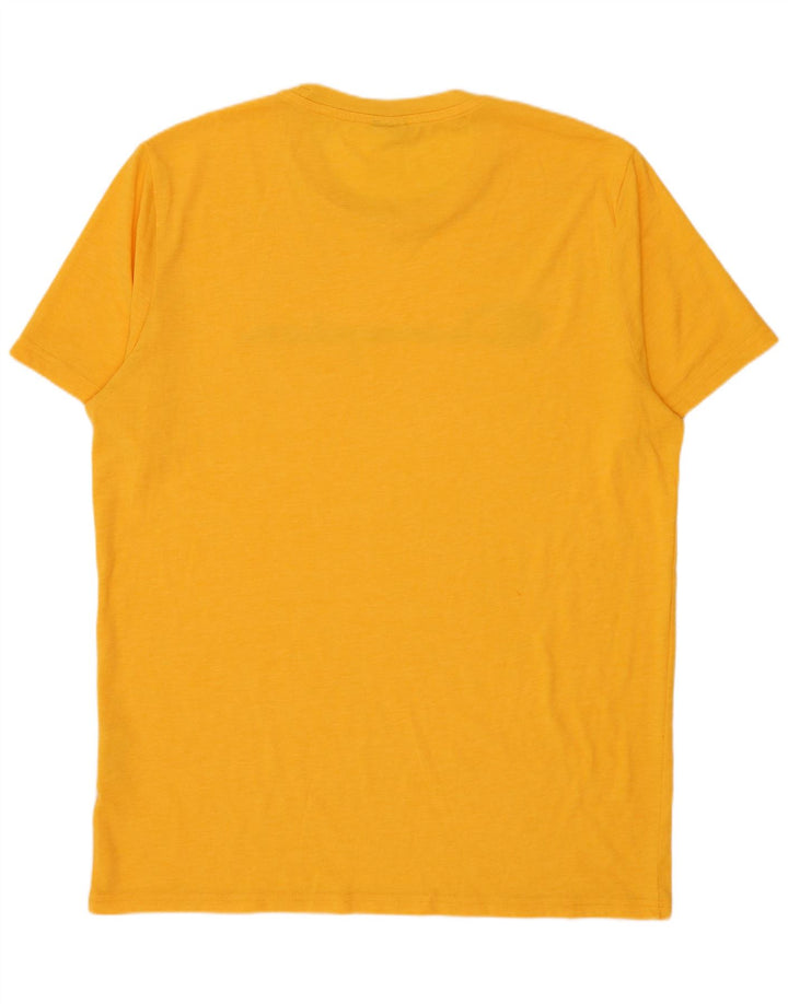 Champion Mens Graphic T-Shirt Top XL Yellow Polyester