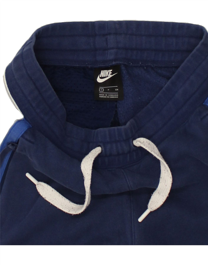 NIKE Mens Tracksuit Trousers Joggers Small Navy Blue Colourblock Cotton | Vintage Nike | Thrift | Second-Hand Nike | Used Clothing | Messina Hembry 