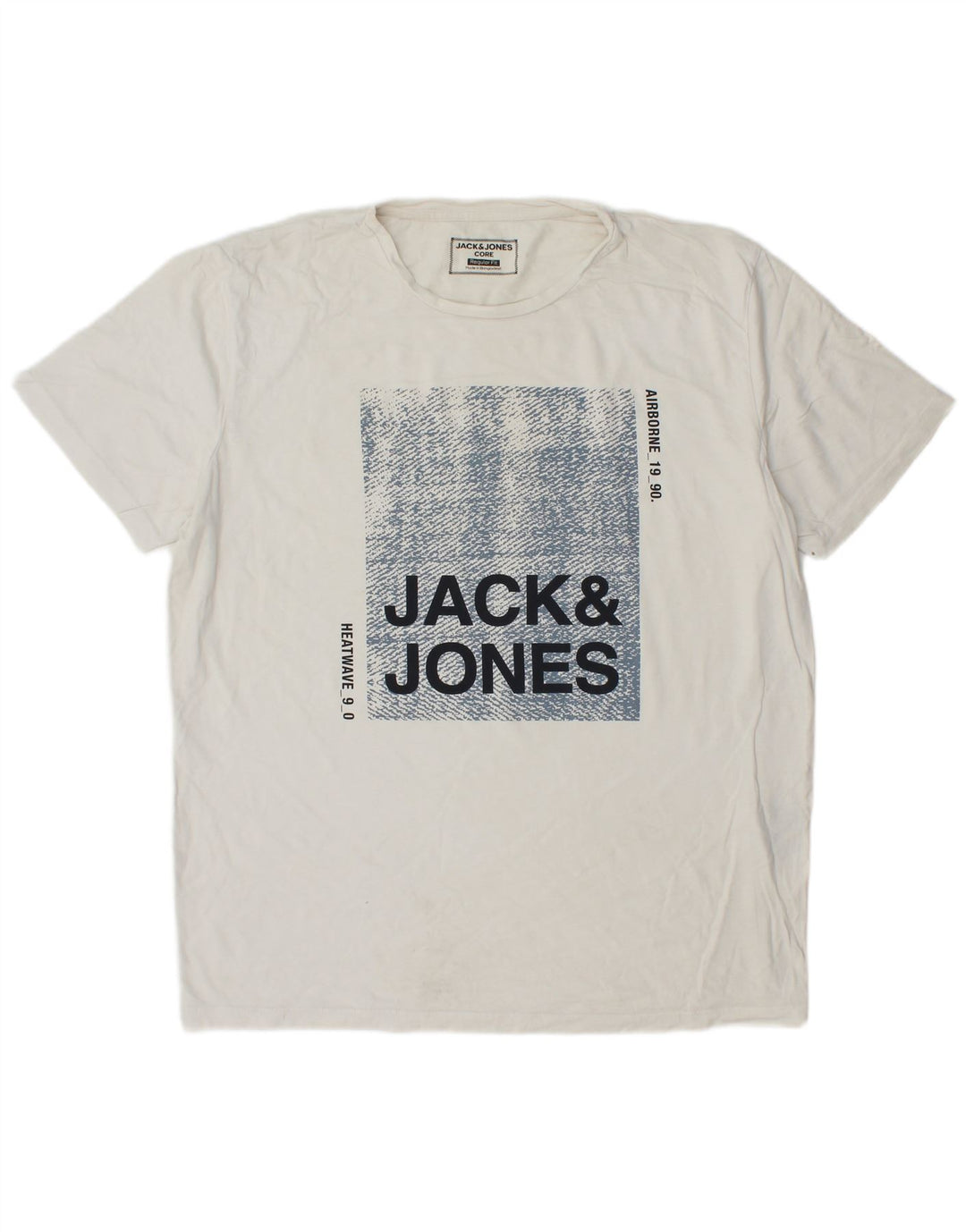 JACK & JONES Mens Regular Fit Graphic T-Shirt Top XL White Cotton
