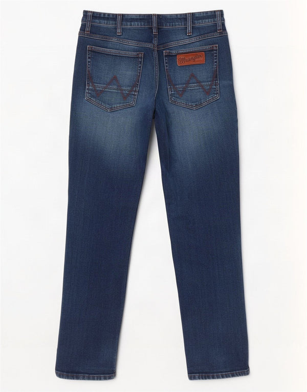 Wrangler Mens Greensboro Straight Jeans W36 L30 Blue Cotton