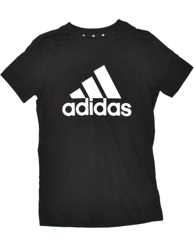 ADIDAS Boys Graphic T-Shirt Top 9-10 Years Black Cotton | Vintage Adidas | Thrift | Second-Hand Adidas | Used Clothing | Messina Hembry 
