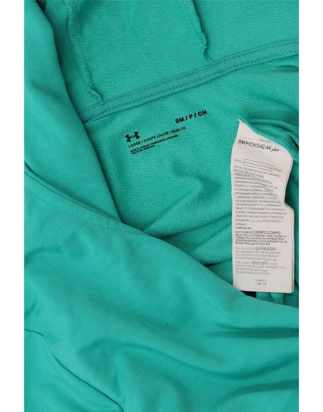 UNDER ARMOUR Womens Oversized Zip Hoodie Sweater UK 10 Small Turquoise
