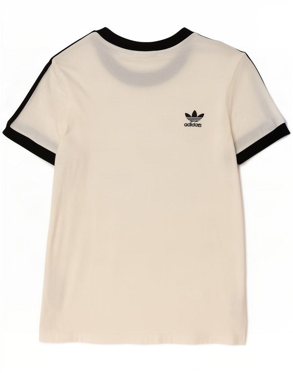 Adidas Womens T-Shirt Top UK 14 Medium White Cotton