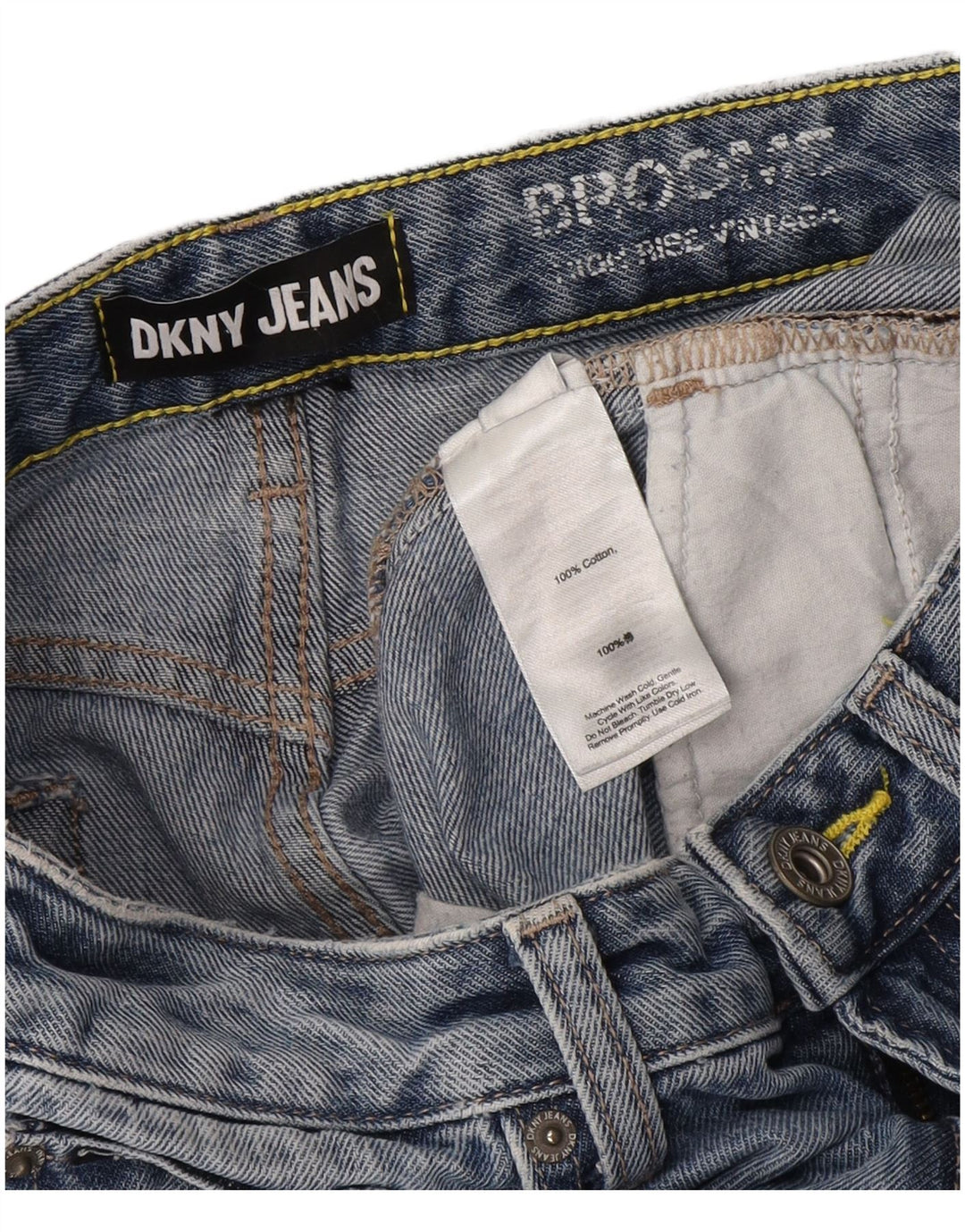 Dkny Womens High Rise Tapered Jeans W28 L27 Blue Cotton