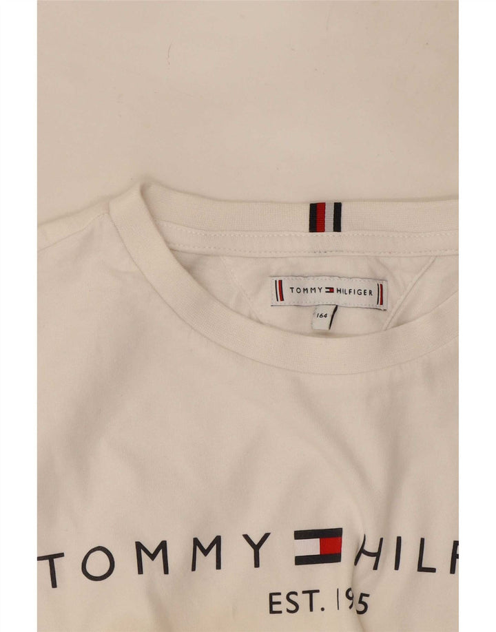 Tommy Hilfiger Boys Graphic Top Long Sleeve 13-14 Years White
