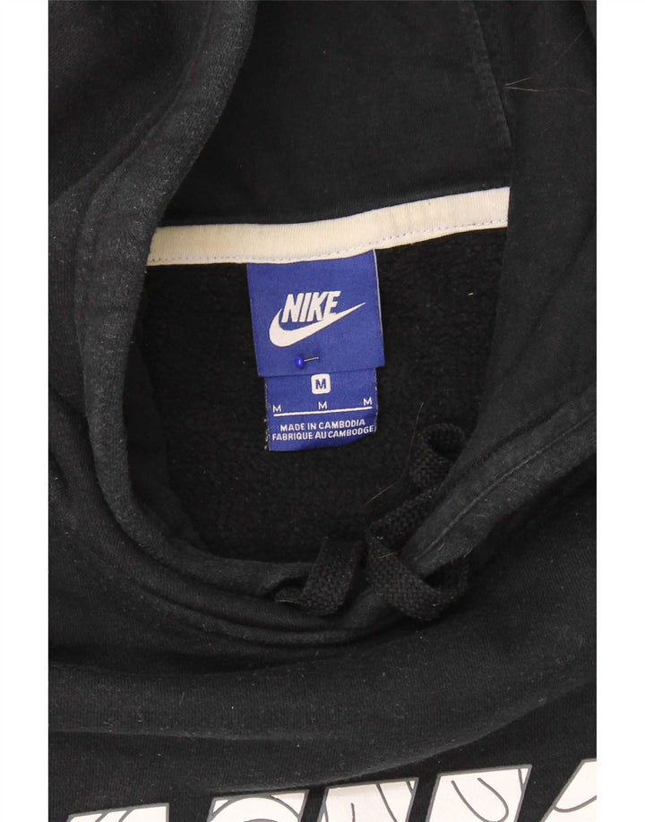 Nike Mens Graphic Hoodie Jumper Medium Black Cotton