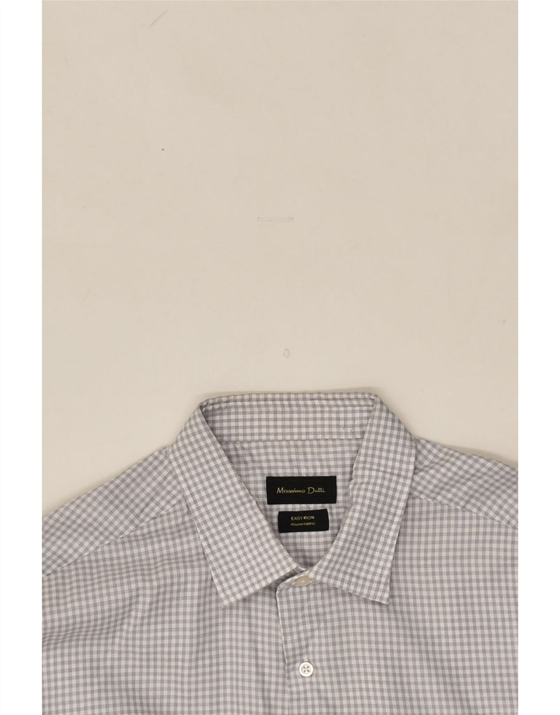 MASSIMO DUTTI Mens Slim Shirt XL Grey Gingham | Vintage Massimo Dutti | Thrift | Second-Hand Massimo Dutti | Used Clothing | Messina Hembry 