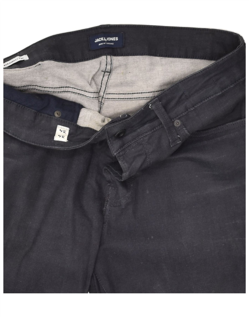 JACK & JONES Mens Tim Slim Casual Trousers W34 L34  Navy Blue Cotton | Vintage Jack & Jones | Thrift | Second-Hand Jack & Jones | Used Clothing | Messina Hembry 