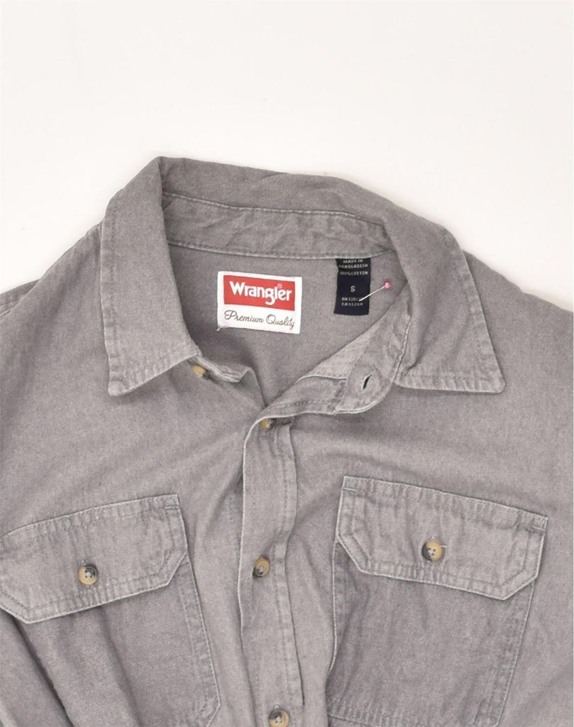 WRANGLER Mens Shirt Small Grey Cotton | Vintage Wrangler | Thrift | Second-Hand Wrangler | Used Clothing | Messina Hembry 