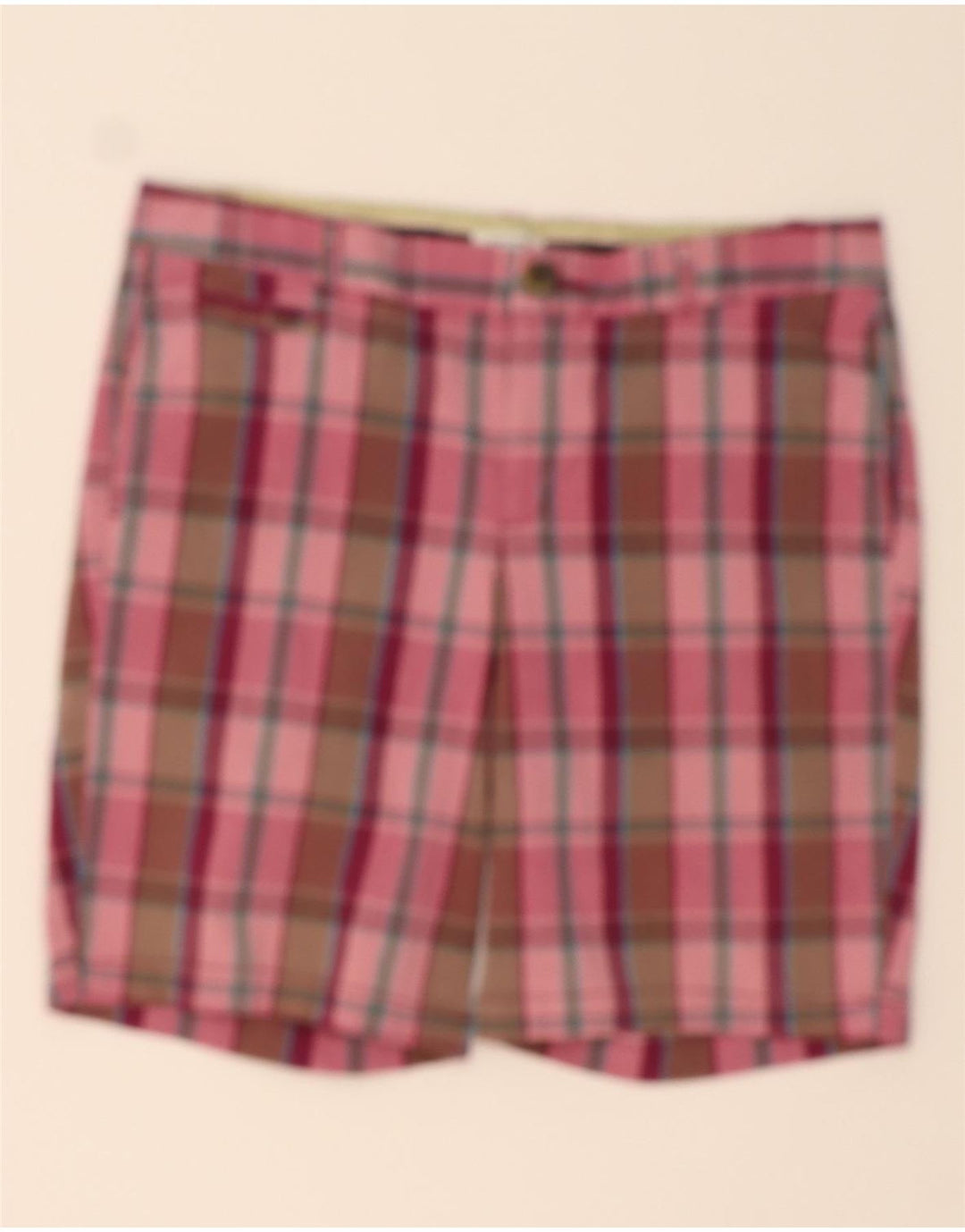 DOCKERS Womens Slightly Curvy Chino Shorts US 12 Large W34  Pink Check Vintage Dockers and Second-Hand Dockers from Messina Hembry 